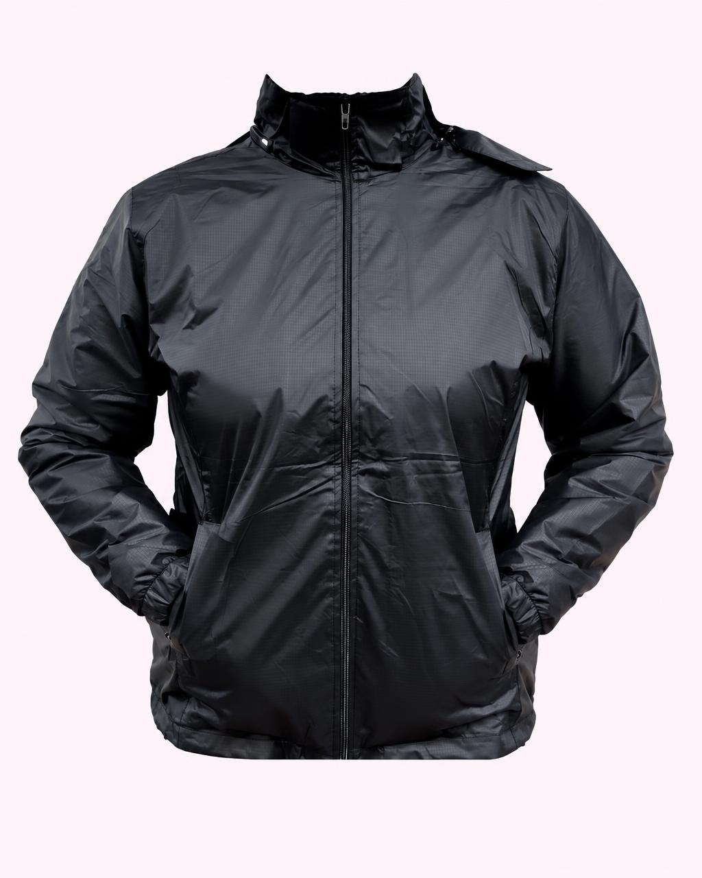 Cortaviento negro cuello alto