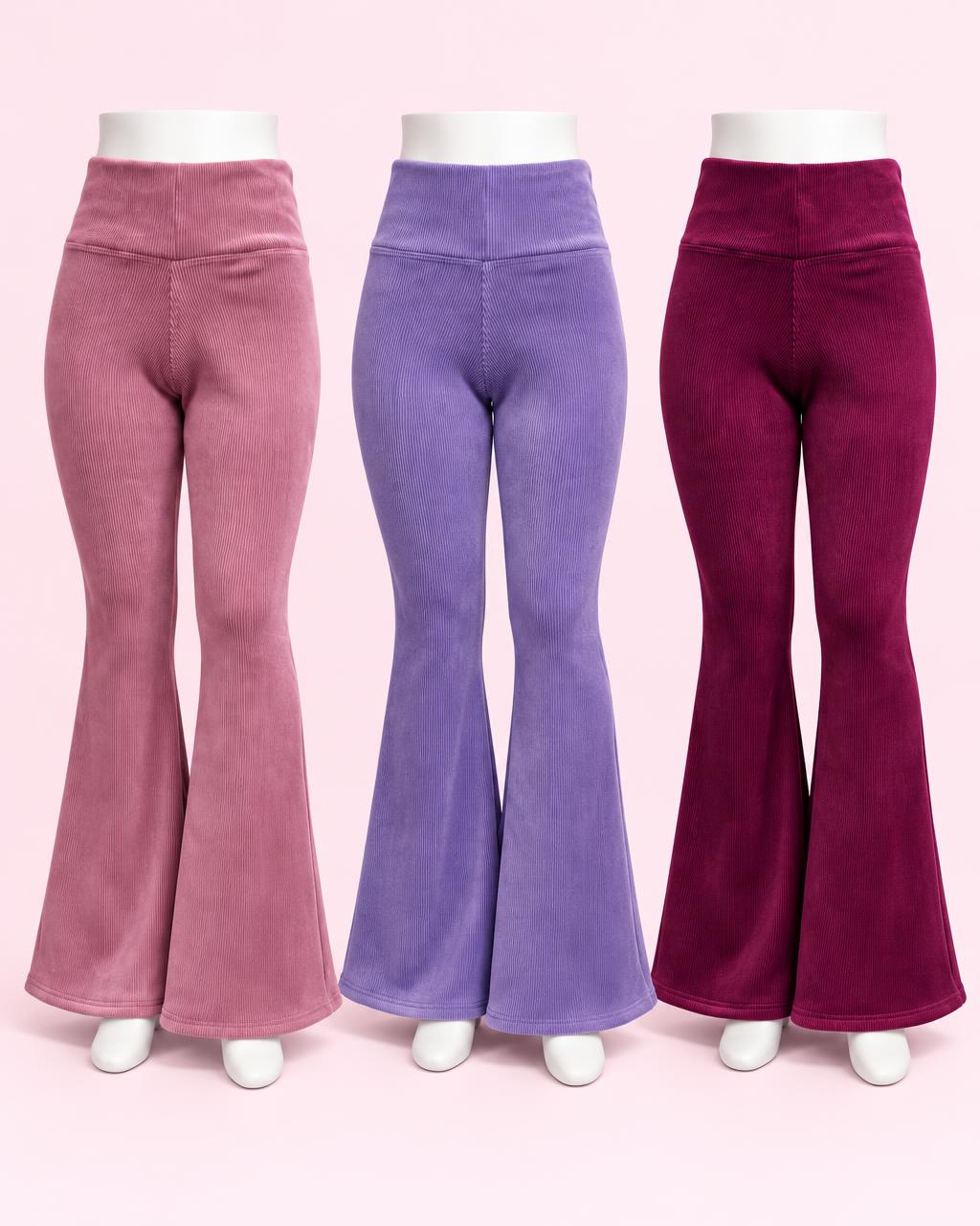 Pantalón acampanado acanalado