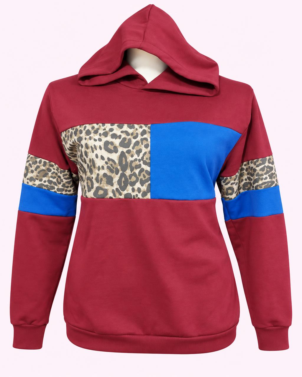 Polerón leopardo burdeo