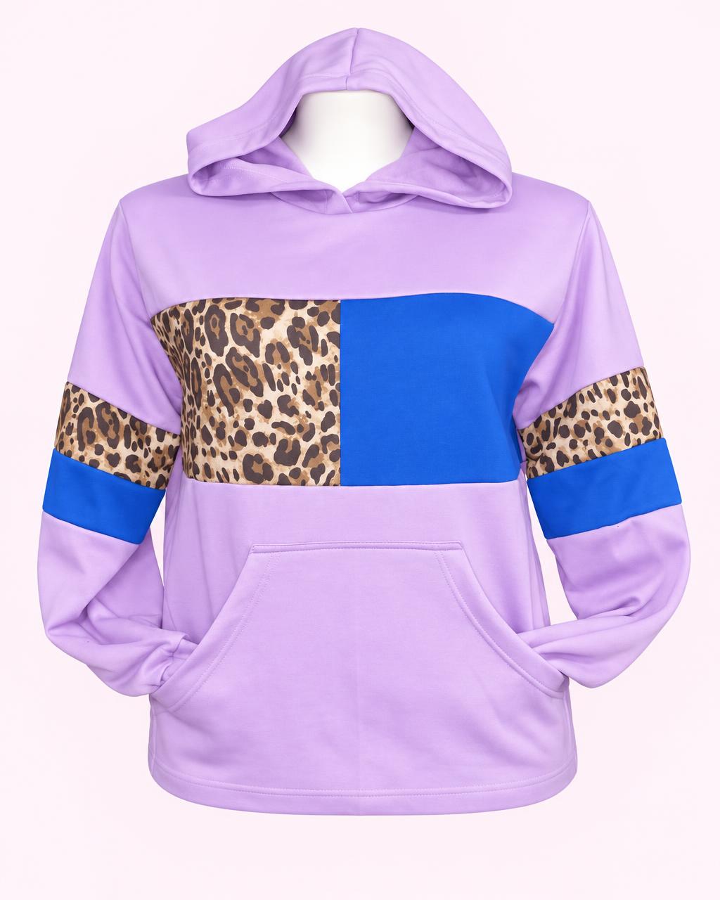 Polerón leopardo lila