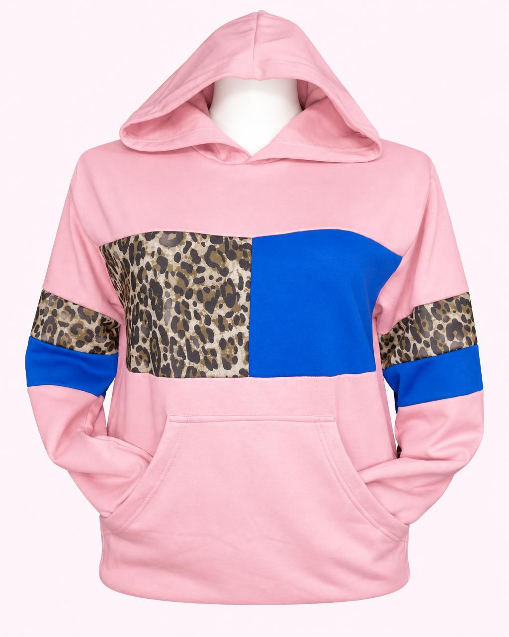 Polerón leopardo rosado
